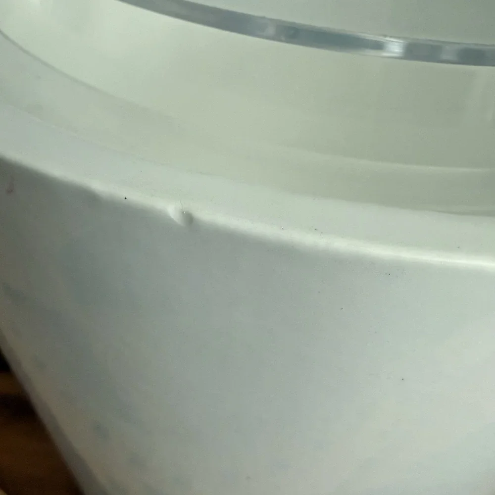 Vintage Acrylic Ice Bucket Wine Chill White Clear Lid Mid Century Modern Barware